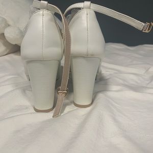 White coquette heel
